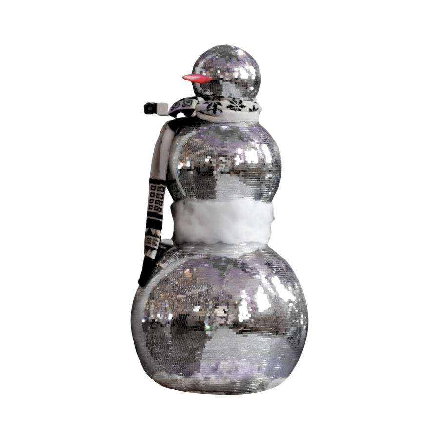 Schneefrau aus Discokugeln